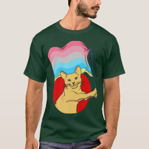 Genderflu Flag Cat Nonbinary Gender T-Shirt