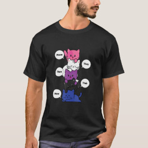 Genderfluid Cat Lgbt Gender Fluid Pride Flag They  T-Shirt