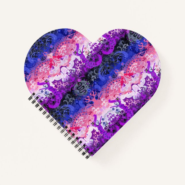 Genderfluid Dragon Damask - Genderfluid Pride Flag Notebook (Front)