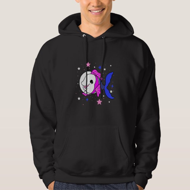 Genderfluid Fish In Space Genderfluid Pride Hoodie (Front)