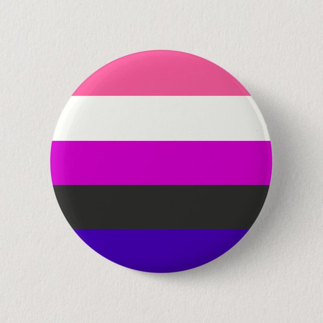 Genderfluid flag 6 cm round badge (Front)