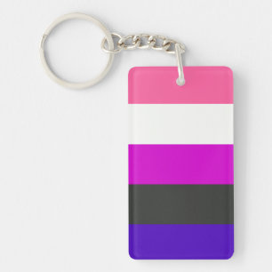 Genderfluid flag key ring