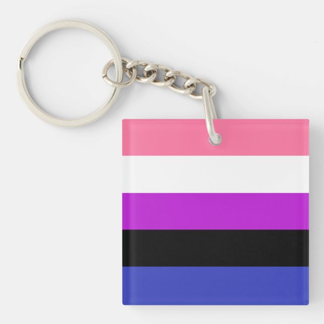 Genderfluid Flag Key Ring (Front)