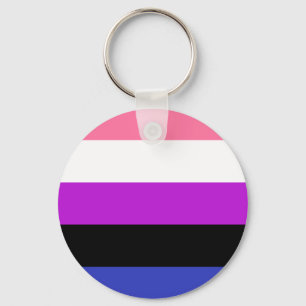 Genderfluid Flag Keyring