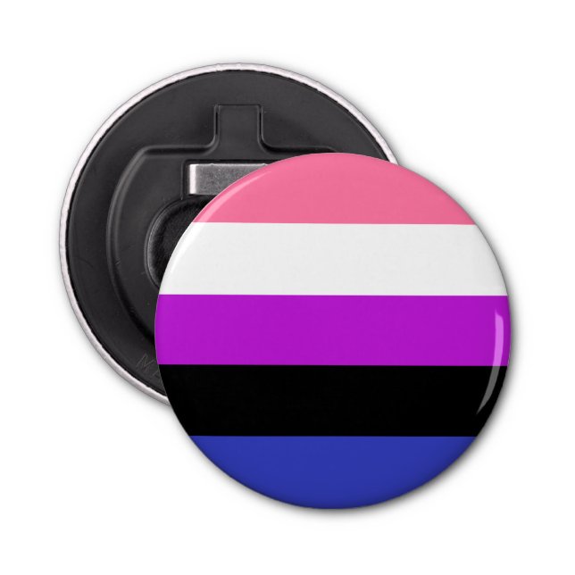 Genderfluid Flag LGBT Bottle Opener (Front)