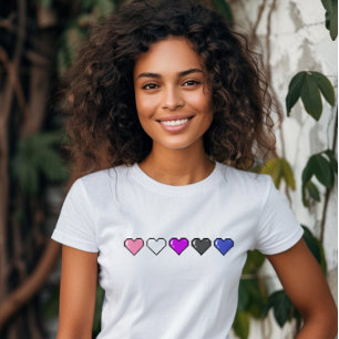 Genderfluid Flag Pixel Heart T-Shirt
