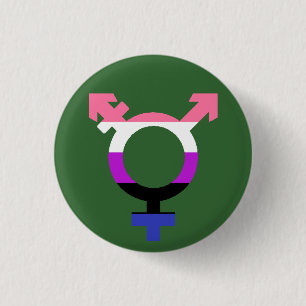 Genderfluid Flag Trans Symbol 3 Cm Round Badge