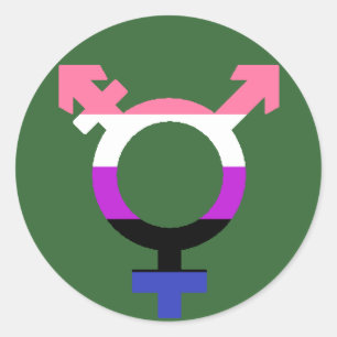 Genderfluid Flag Trans Symbol Classic Round Sticker