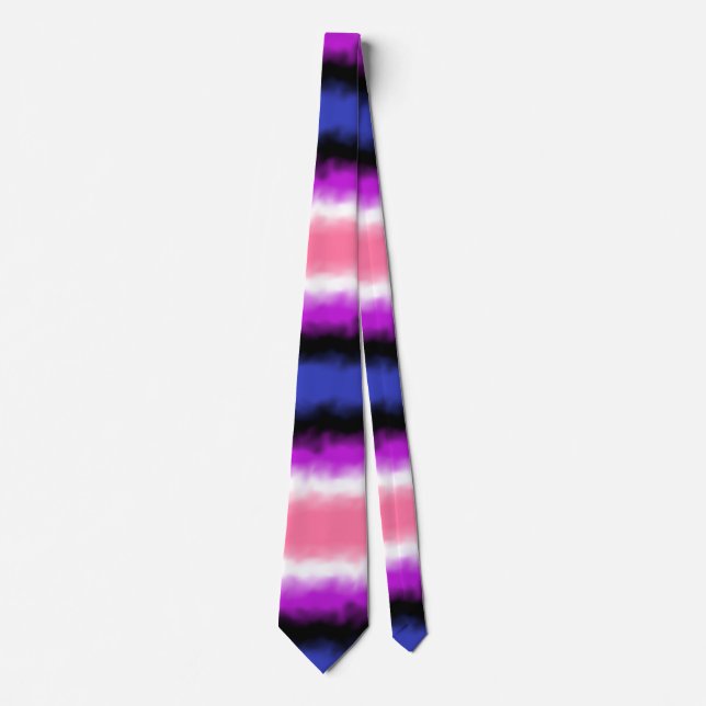 Genderfluid Flag Wide Stripe Neck Tie (Front)