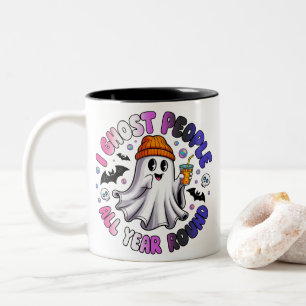 Genderfluid Funny Halloween – I Ghost People Two-Tone Coffee Mug