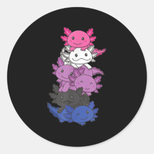 Genderfluid Gender Fluid Pride Lgbtq Axolotl _1 Classic Round Sticker