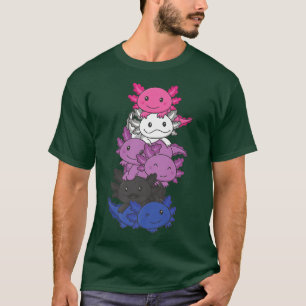 Genderfluid Gender fluid Pride LGBTQ Axolotl Premi T-Shirt