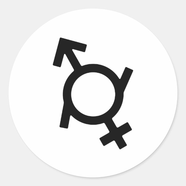 Genderfluid Gender Symbol Classic Round Sticker (Front)