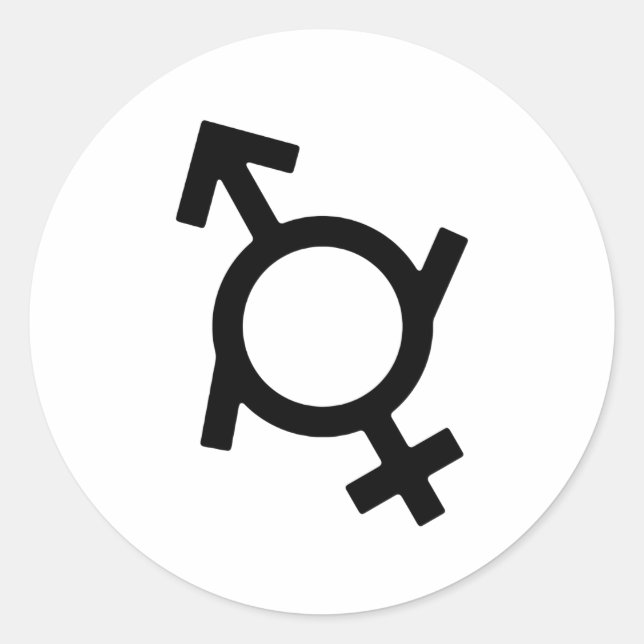 Genderfluid Gender Symbol Classic Round Sticker (Front)