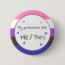 Genderfluid He/They Pronoun Pin