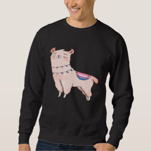 Genderfluid Llama Cute Animal Alpaca LGBTQIA Enby Sweatshirt