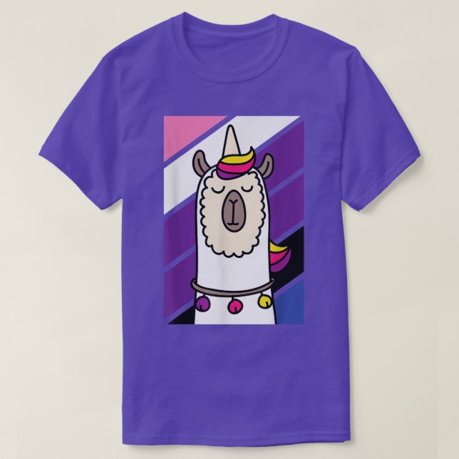 Genderfluid Llama LGBTQ Funny Alpaca Unicorn Pride T-Shirt (Design Front)