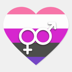 GENDERFLUID PRIDE AND SYMBOL HEART STICKER