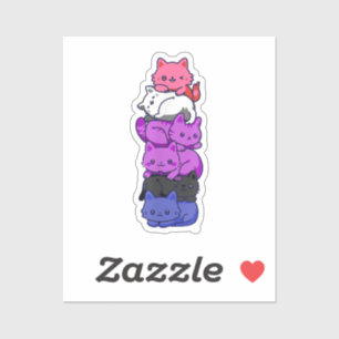 Genderfluid Pride Cat LGBT Gender Fluid Flag Cute 