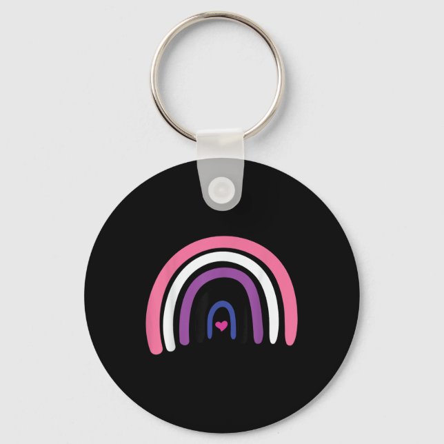 Genderfluid Pride Flag Boho Rainbow _1  Key Ring (Front)