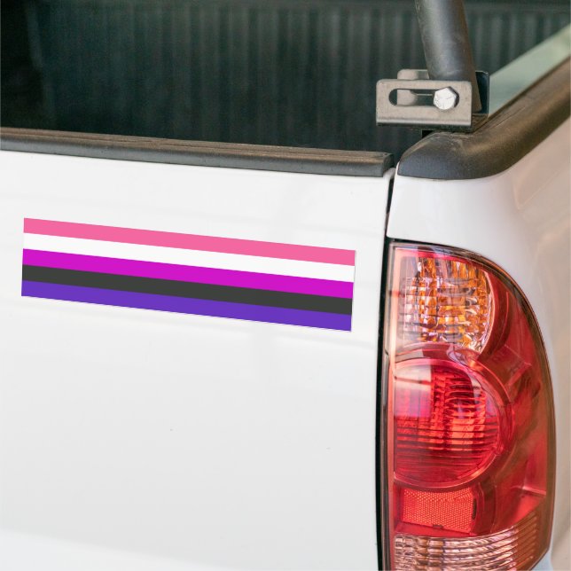 Genderfluid Pride Flag Bumper Sticker (On Truck)