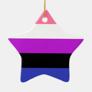 Genderfluid Pride Flag Ceramic Ornament