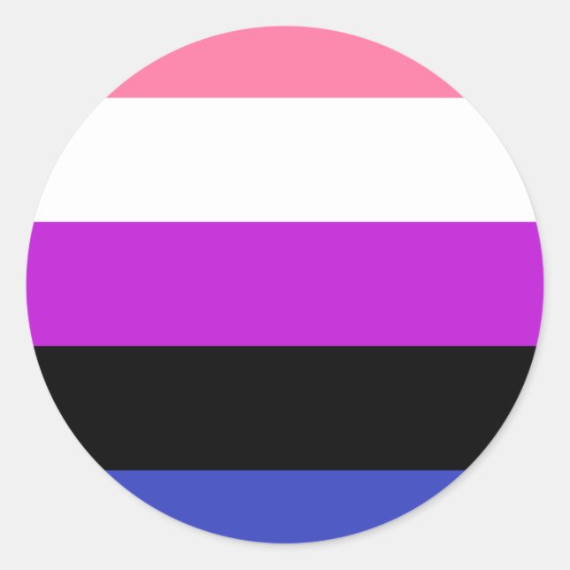 Genderfluid Pride Flag Classic Round Sticker (Front)