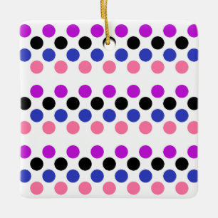 Genderfluid Pride Flag Colours Polkadots Ceramic Ornament