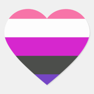 Genderfluid Pride Flag Heart Sticker