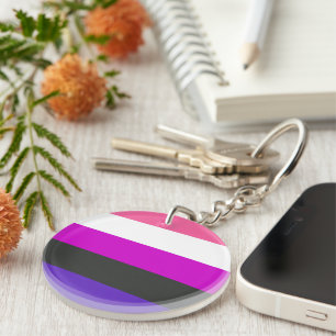 Genderfluid Pride Flag Key Ring