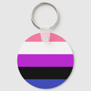 Genderfluid Pride Flag Key Ring