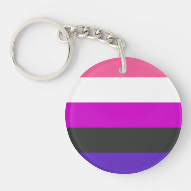 Genderfluid Pride Flag Key Ring (Front)