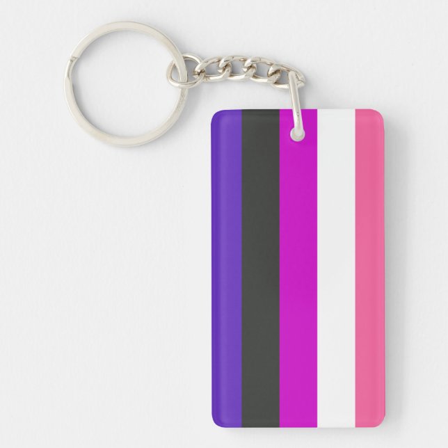 Genderfluid Pride Flag Key Ring (Front)