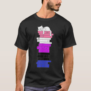 Genderfluid Pride Flag Lgbt Pride Cute Cat Parent T-Shirt