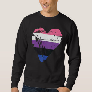 Genderfluid Pride Flag Love Gender Fluid Heart Fla Sweatshirt
