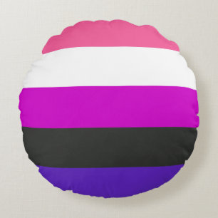 Genderfluid Pride Flag Round Cushion