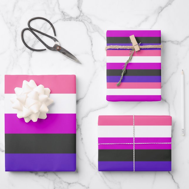 Genderfluid Pride Flag Wrapping Paper Sheet (Front)