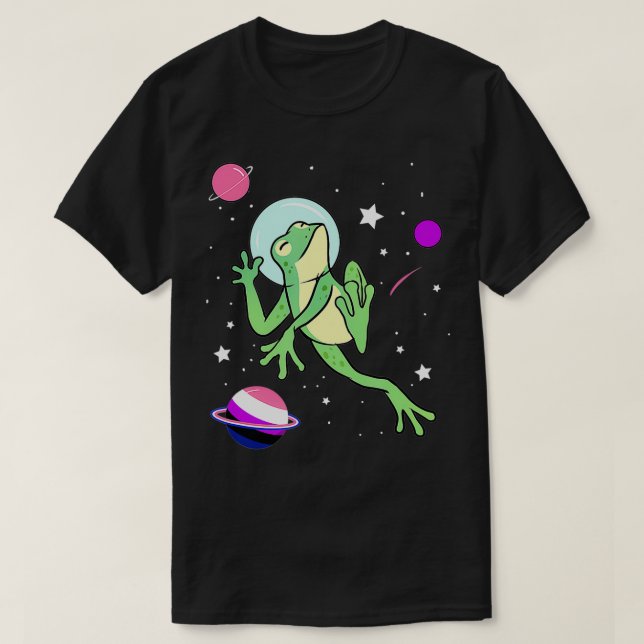 Genderfluid Pride Frog  T-Shirt (Design Front)
