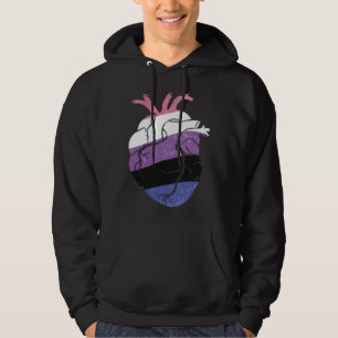 Genderfluid Pride Heart Flag Hoodie