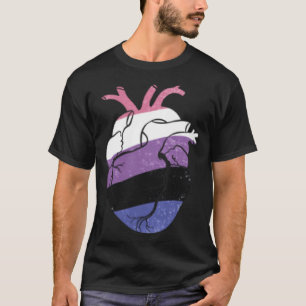 Genderfluid Pride Heart Flag T-Shirt