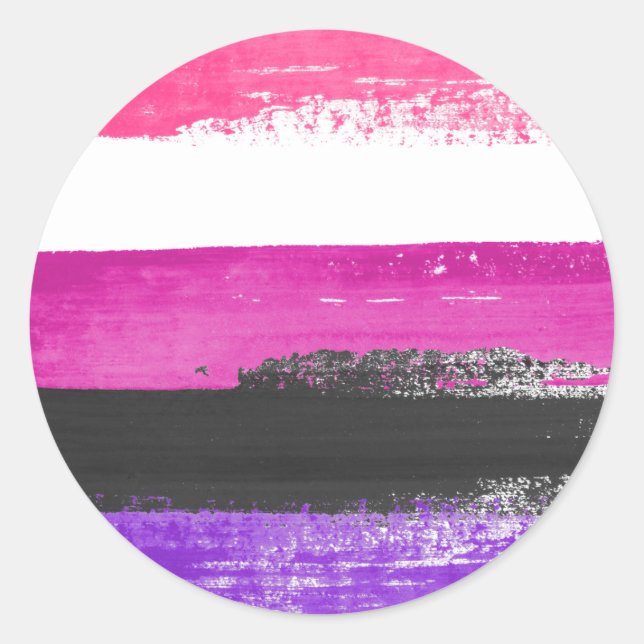 Genderfluid Pride Paint Classic Round Sticker (Front)