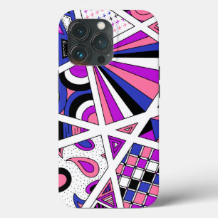 Genderfluid Pride Zen Doodle Abstract Modern Pink  iPhone 13 Pro Case