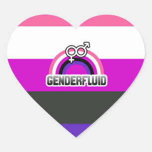 GENDERFLUID RAINBOW HEART STICKER