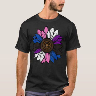 Genderfluid Sunflower Pride Flag LGBTQ Cool LGBT A T-Shirt