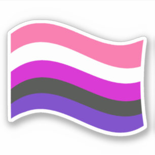 Genderfluid Waving Flag Sticker