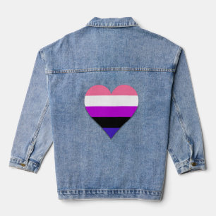 Genderfluidity pride heart denim jacket