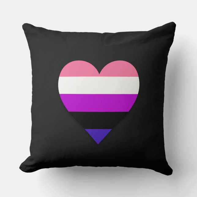 Genderfluidity pride heart design cushion (Front)