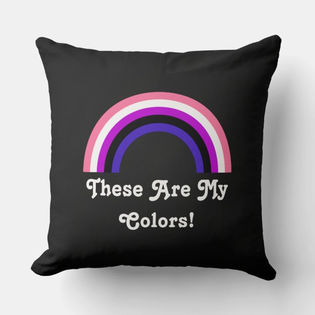 Genderfluidity Pride rainbow Throw Pillow (Front)