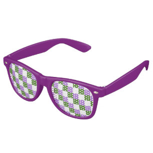 Genderqueer colours chequered pattern retro sungla sunglasses