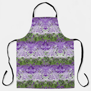 Genderqueer Dragon Damask - Genderqueer Pride Flag Apron